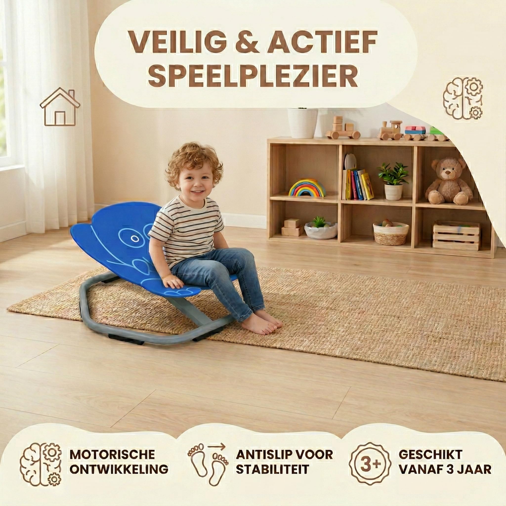 Drehstuhl für Kinder für die Entwicklung von Gleichgewicht und Balance - Pädagogisches sensorisches Spielzeug
