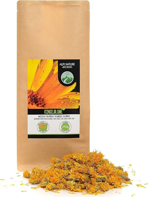 Marigold Flowers, Marigold Infusion (250g, 8.8oz), Marigold Tea, Orange Calendula, Gently Dried, 100% Pure and Natural