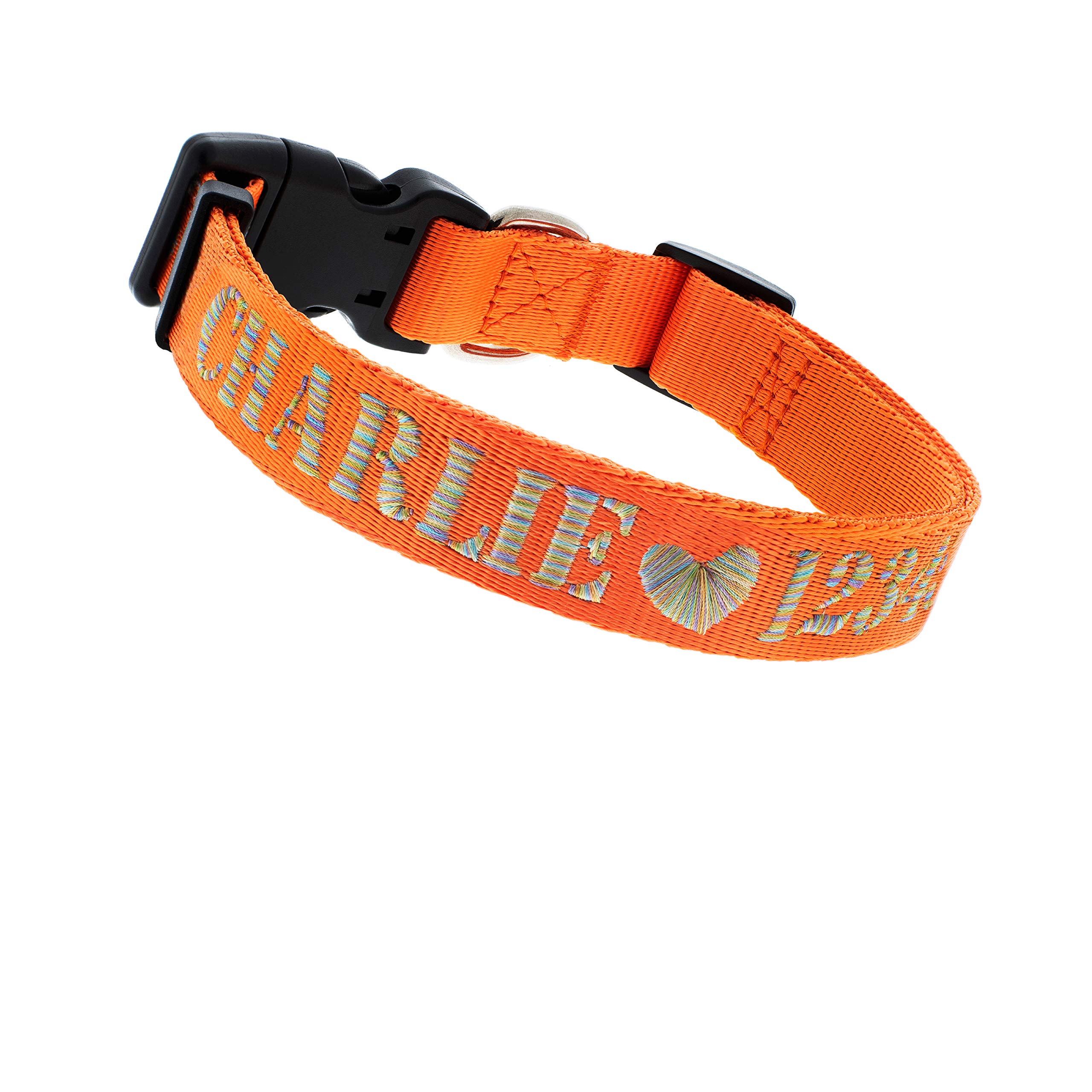 Embroidered Dog Collars Personalized, Custom Collar w Text and Phone Number | 3 Adjustable Sizes - 8 Colors | - Safe&Secure Pet Collars with ID, Pet Name for Boy, Girl Dogs, Puppy