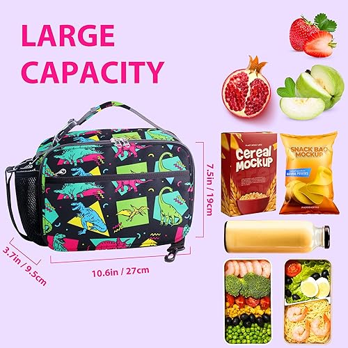 Miniatura 2 de RLGPBON Lonchera para Niños, Lonchera con Aislamiento Térmico para Niños y Niñas, Bonita Bolsa de Almuerzo y Lonchera Reutilizable para Niños Bolsa