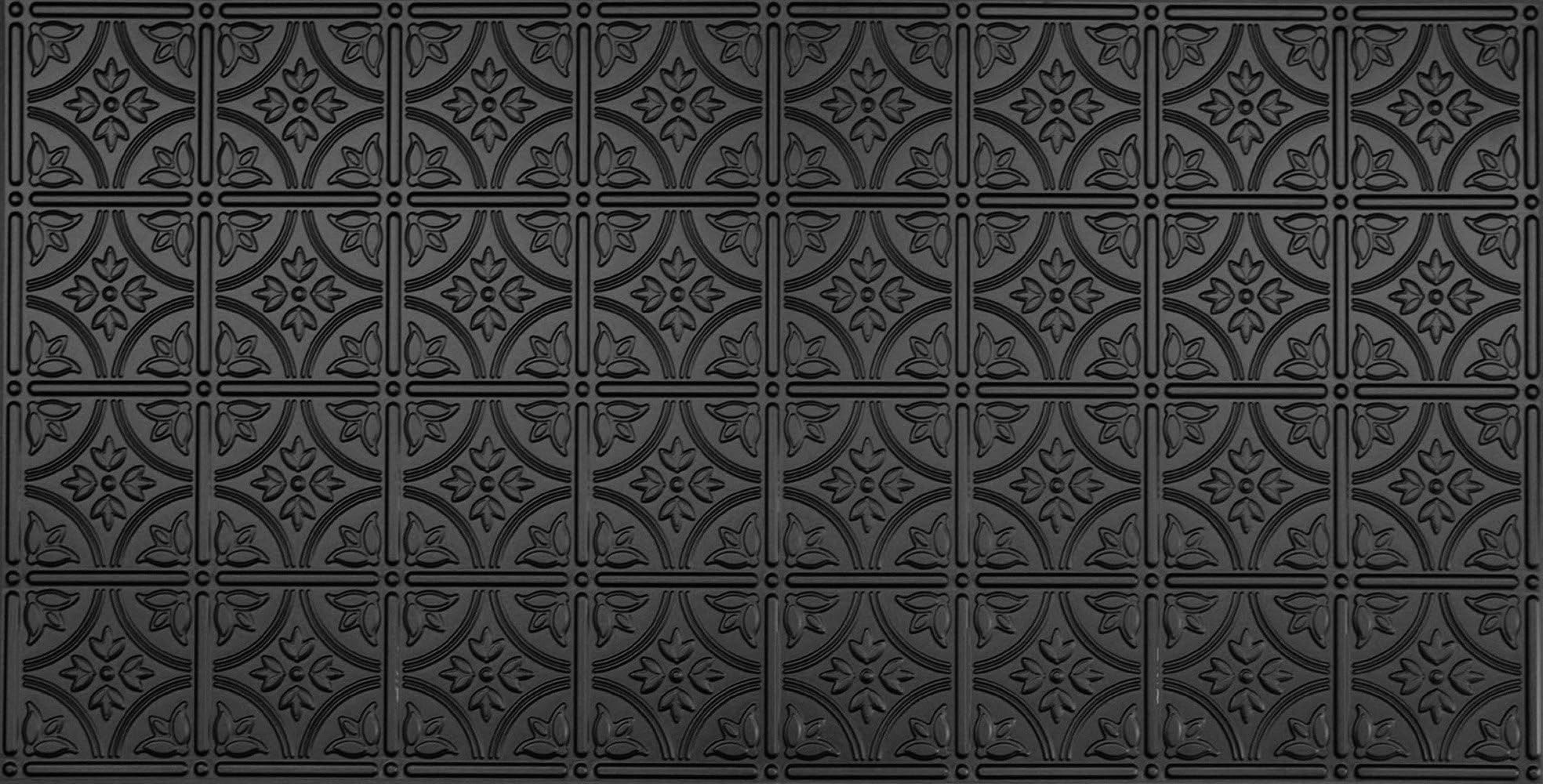 Pattern No.209 Tin Style Panel, 2 by 4-Feet, Black