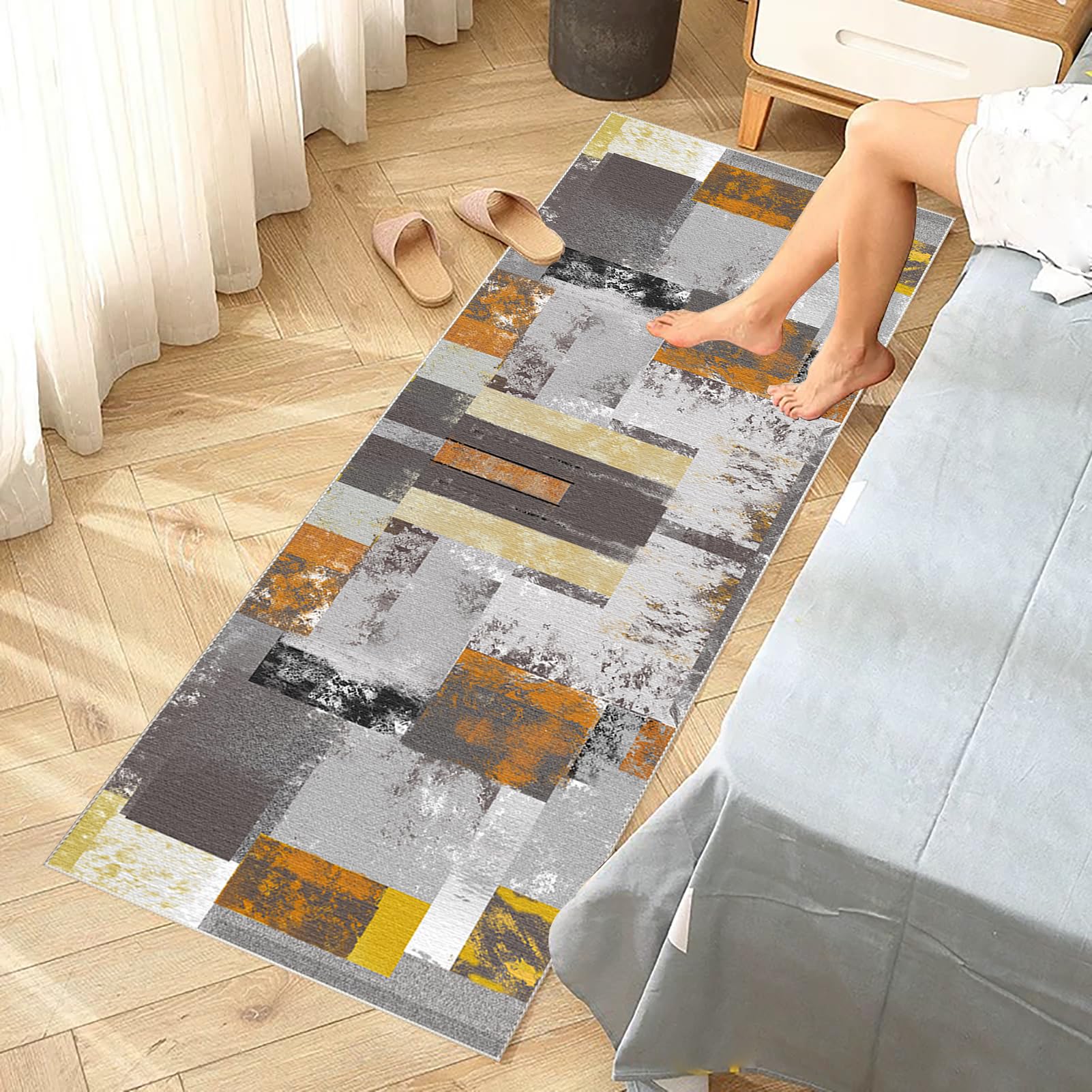 Długi dywanik kuchenny, antypoślizgowy dywanik nadający się do prania w pralce, 70 x 180 cm chłonny dywan, dywanik podłogowy do przedpokoju kuchnia przed zlewem jadalnia pralnia sypialnia