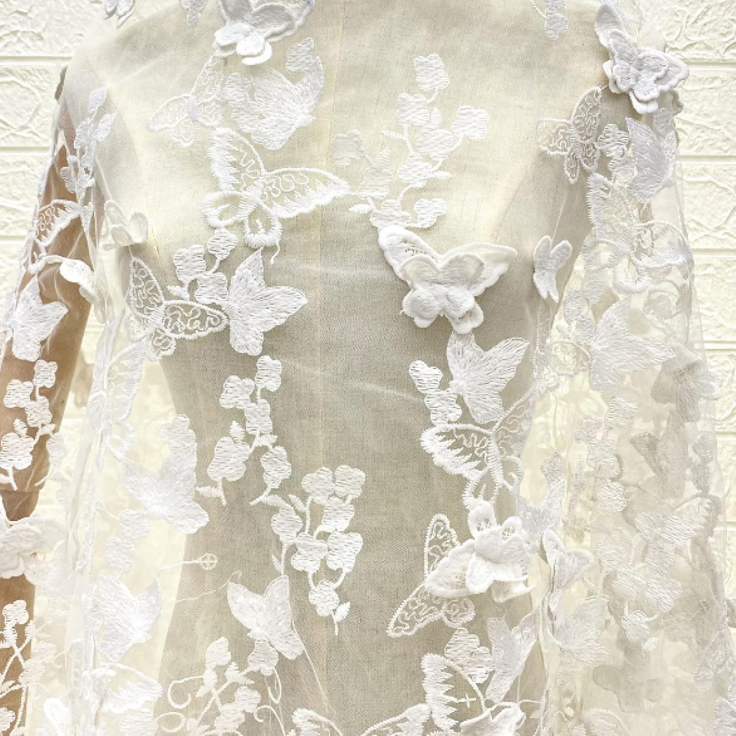 Pizzo tulle floreale 3D in organza di poliestere