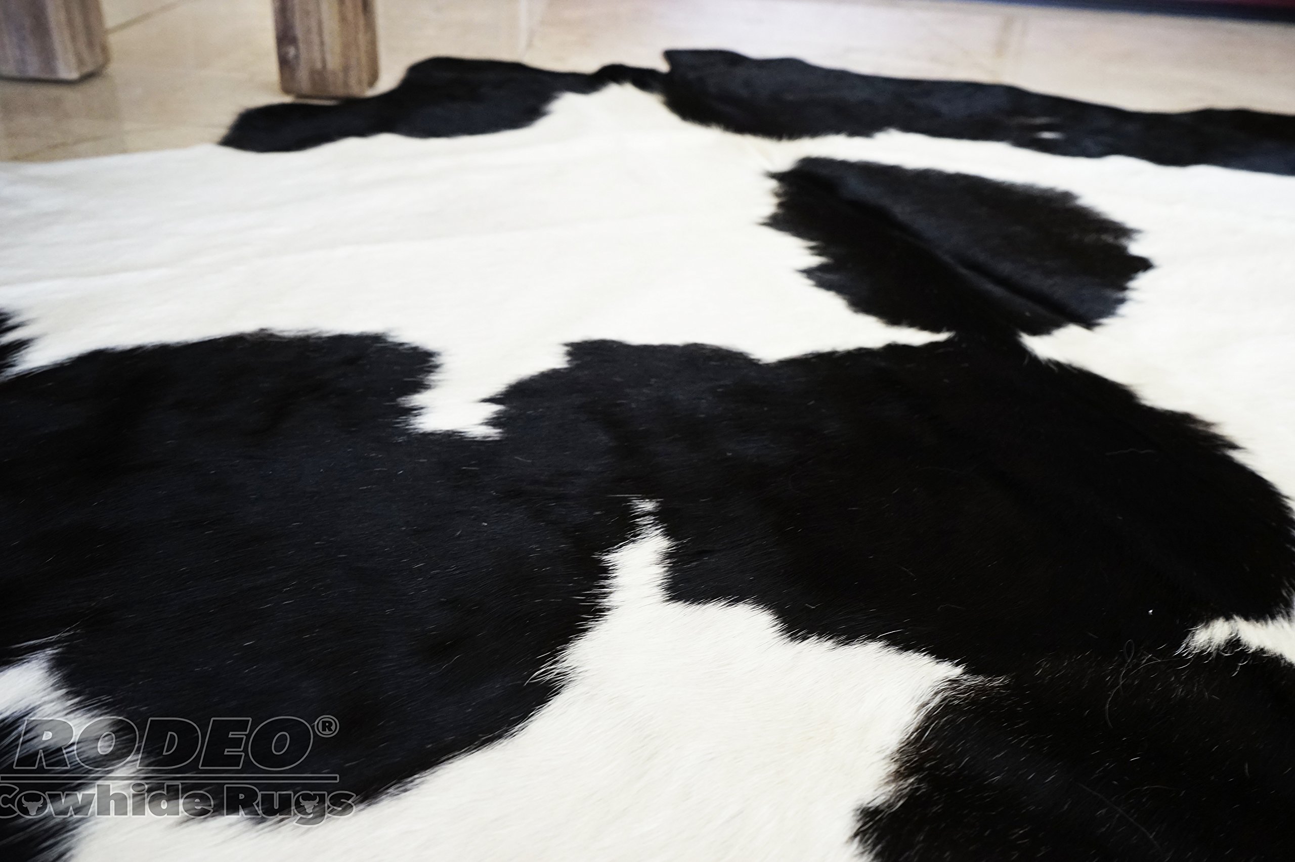 Genuine high quality SMALL cow hide RARE black/ white colour 19.75 sq