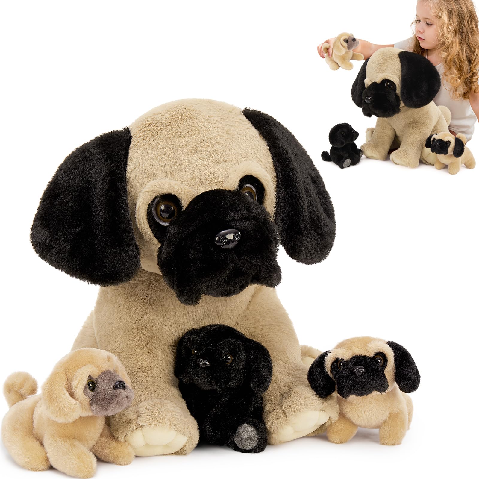 MorisMos 4Pcs Big Spider Teddy Soft Toy, 40cm Big Spider with 3 Cuddly Baby Inside, Large Fluffly Realistic Kawaii Plush Gift for Kids Birthday — view 39