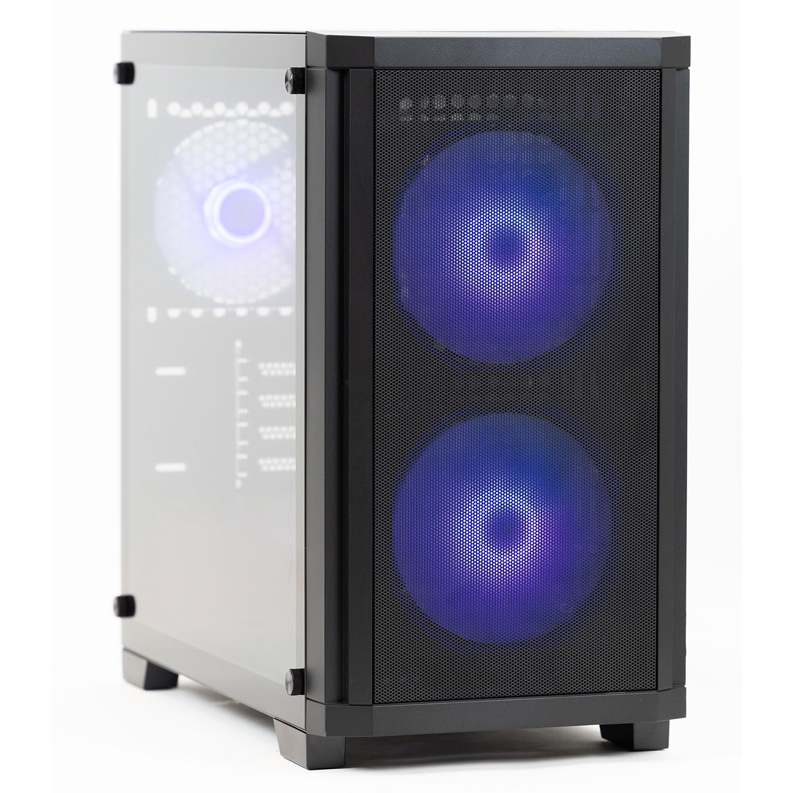 Fox Spirit MG1 (Noir) - Boîtier PC - Mini Tour - 3 Ventilateurs ARGB Inclus - Compatible avec Carte mère Micro ATX et Mini ITX - Panneau latéral en Verre trempé