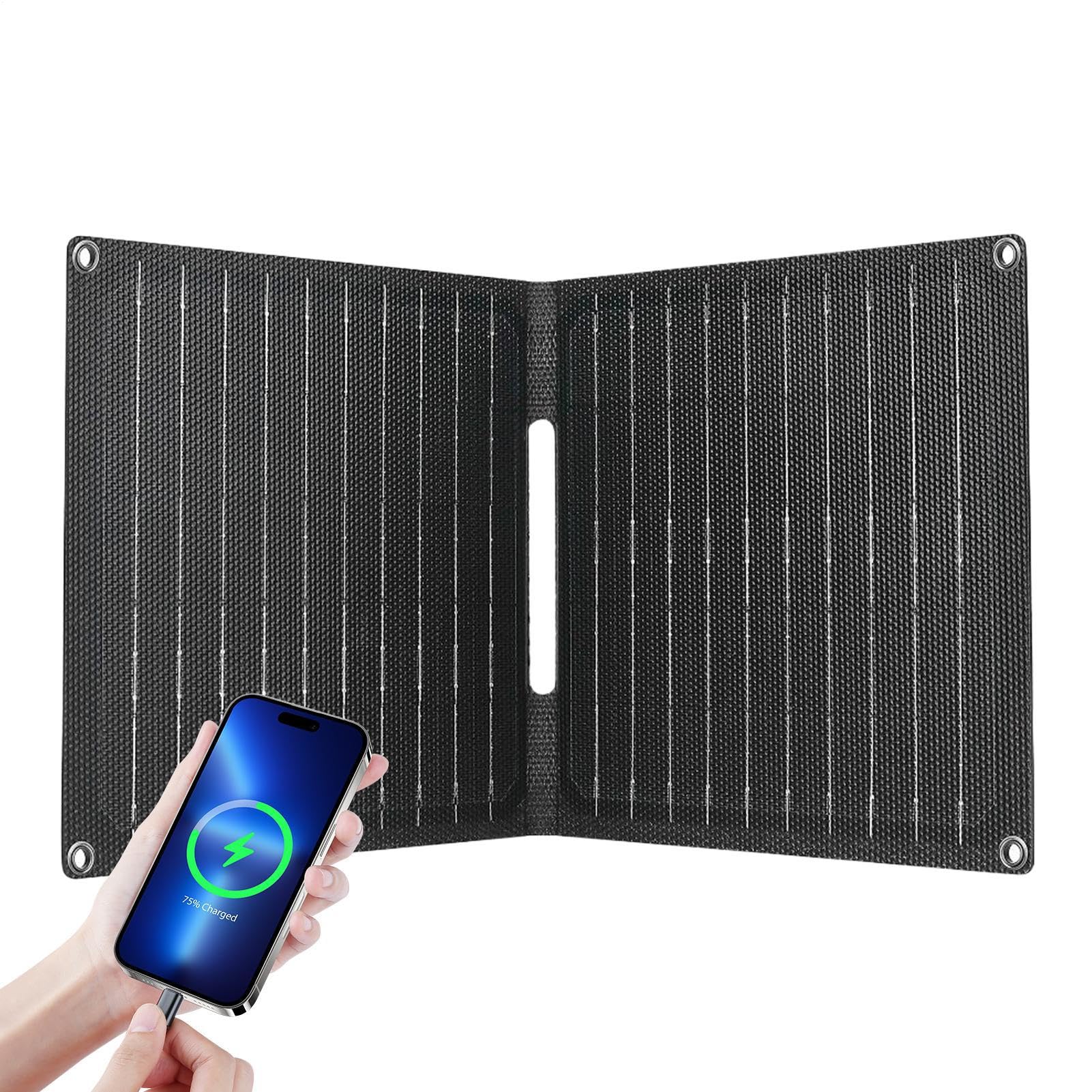 Chargeur Solaire Pliable, Charge Rapide, indicateur LED | Chargeur de batterie pliable à panneau solaire pour , pique-nique, randonnée, escalade, cyclisme, course à pied,