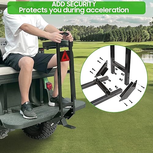 Miniatura 2 de 10L0L Carrito de golf universal estable para asiento trasero, barra de agarre de seguridad para Yamaha, EZGO, Club Car añade seguridad a los