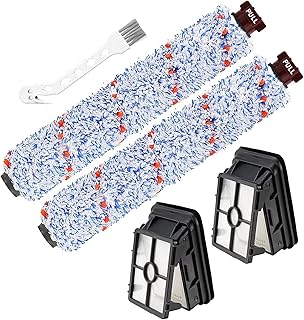 2 PCS Multi-Surface Brush Rolls 1868 + 2 PCS Vacuum Filters 1866 Replacement for Bissell CrossWave Vacuum Cleaner, Compare to Part 1608683& 160-8683, 1608684