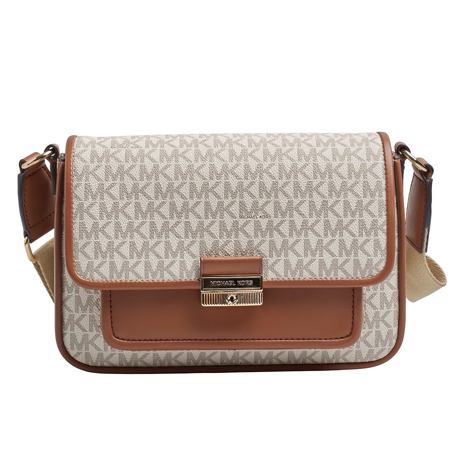 Michael Kors Bradshaw 35R5G2BM8B - Bolso bandolera para mujer, beige/​marrón, Talla única para todos