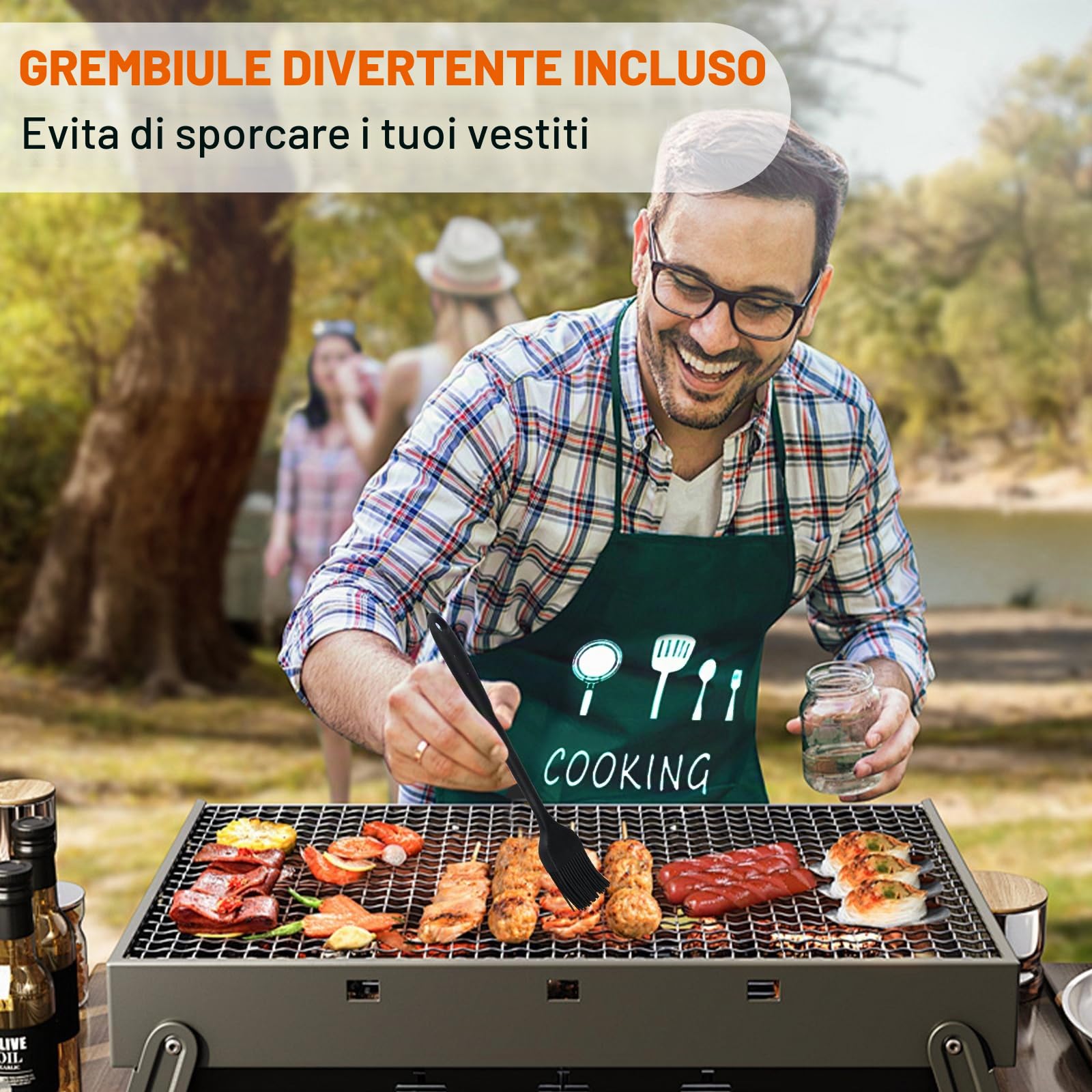 32Pcs Set BBQ Accessori,Set di Utensili per Barbecue,Accessori Barbecue Professionale In Acciaio Inox,Kit Utensili Barbecue con Borsa Facile da Trasportare,Perfetto Come Regalo per Uomini