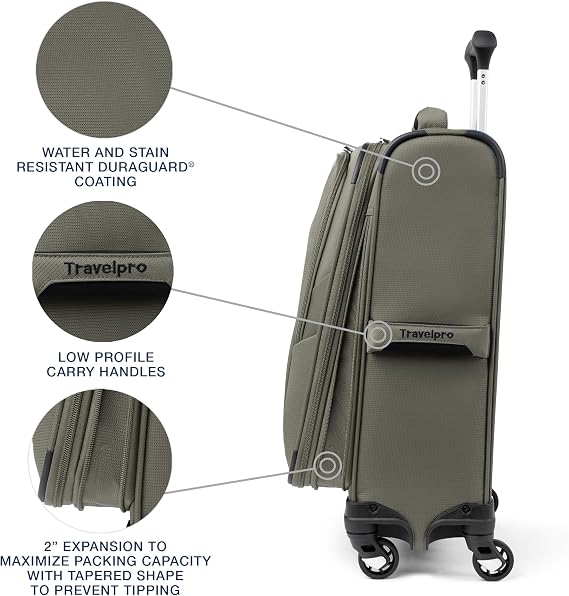 Travelpro Maxlite 5 Expandable Hand Luggage with 4 Wheels, Soft Under Seat Bag, Lightweight Suitcase, Soft Outer for Men and Women, 2 Piece Set