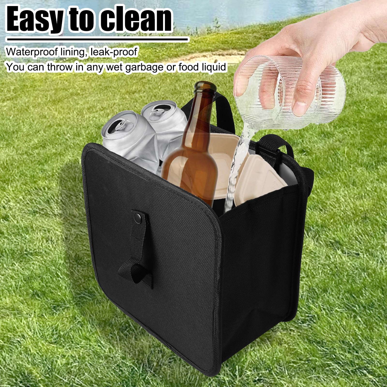 3er Set Auto Mülleimer Faltbar - Schwarze Aufbewahrungsbox 20x6,8x6,8cm