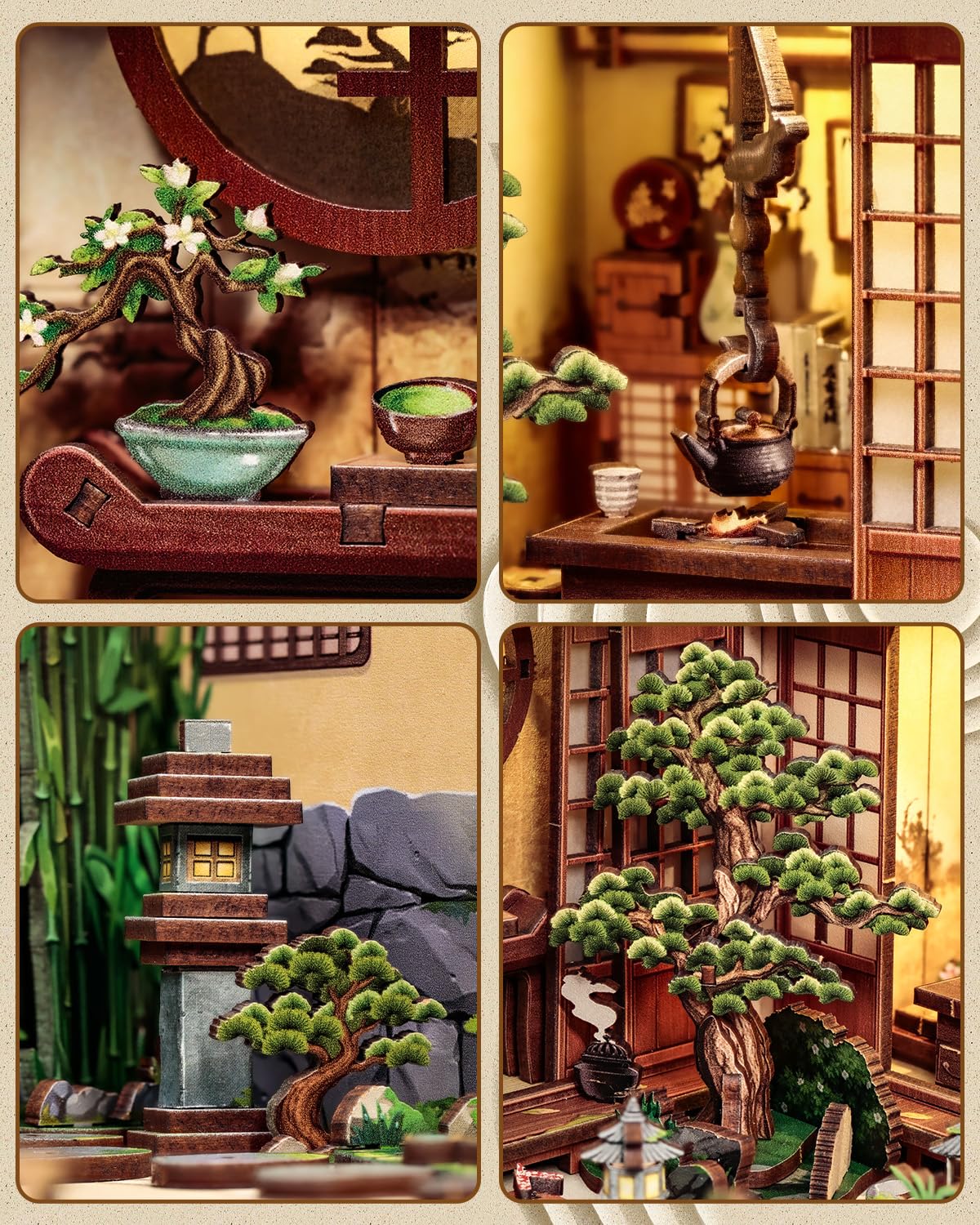 CUTEBEE Book Nook Zen – Jardin Japonais 3D Adulte (Serene Courtyard)