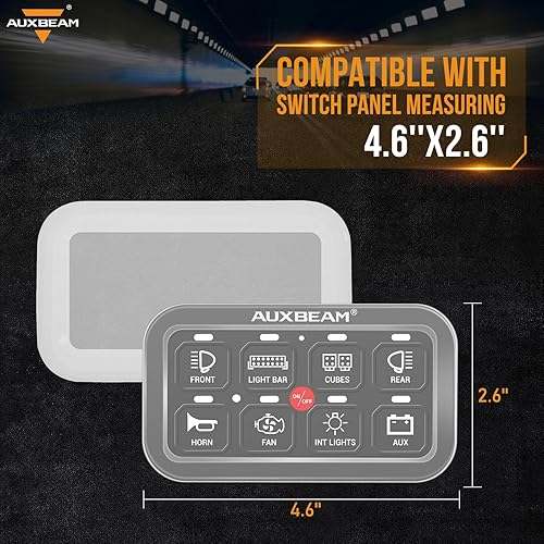 Miniatura 8 de Auxbeam Cubierta impermeable del panel de interruptores Funda protectora de silicona transparente para panel de interruptor de 8 bandas RA80 XL RB80