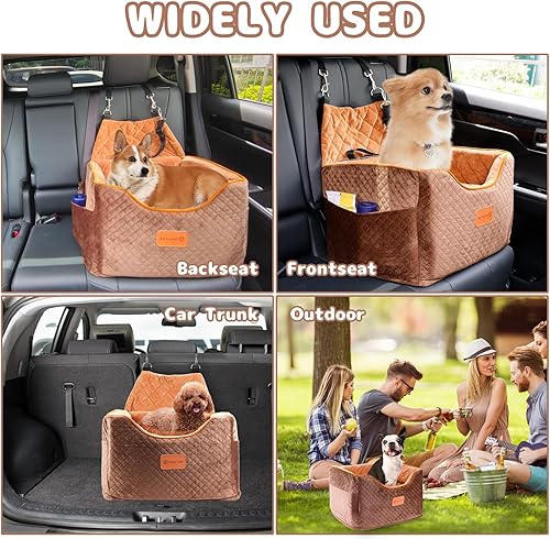 Miniatura 7 de Asiento elevador de espuma viscoelástica para perro con funda extraíble lavable, asiento elevado de automóvil para mascotas, asientos elevadores