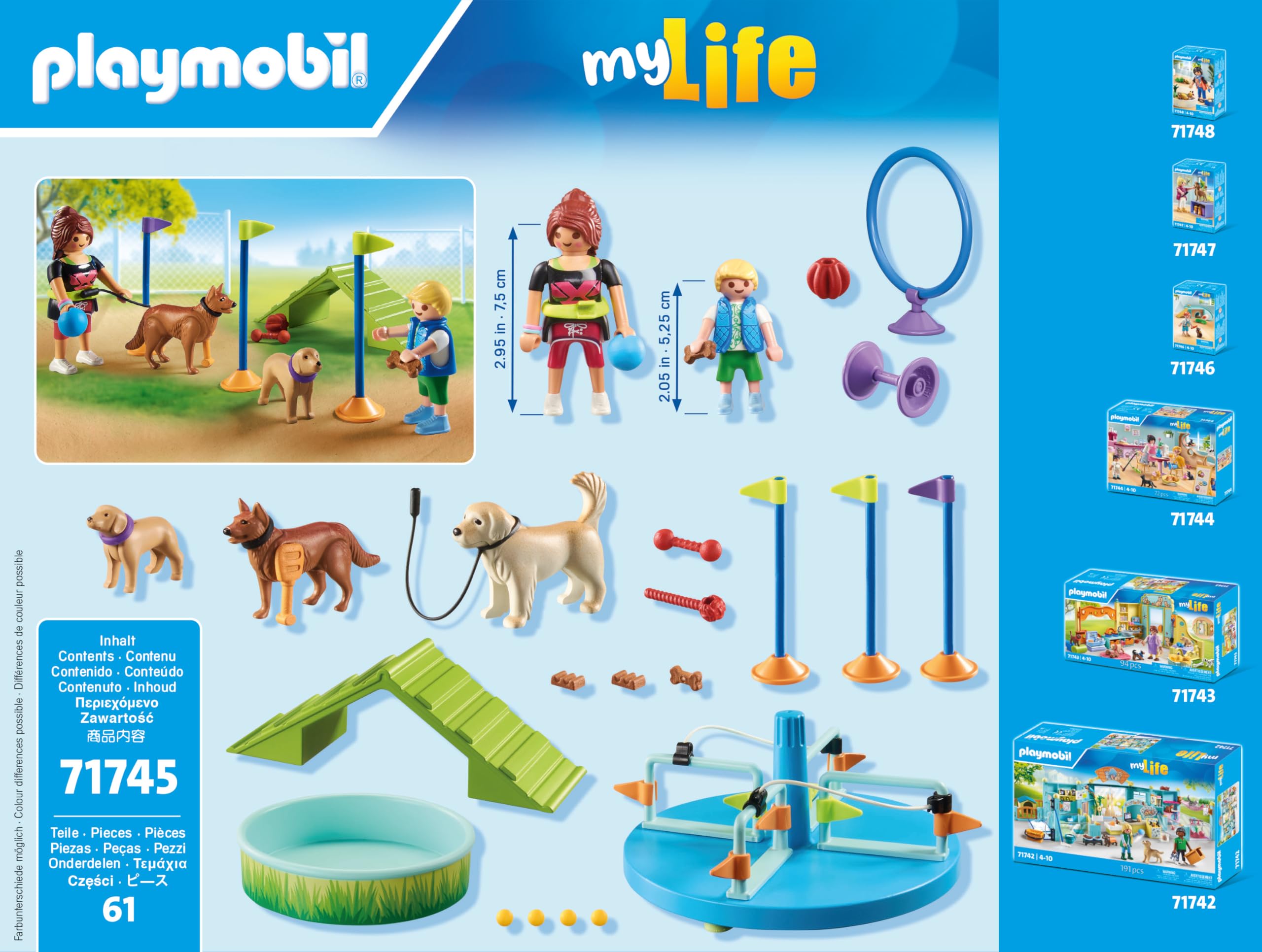 PLAYMOBIL | My Life | Plac zabaw dla psów | Zabawka dla dzieci | Zestaw z figurkami psów | Zabawka dla dzieci powyżej 4 roku życia | 71745