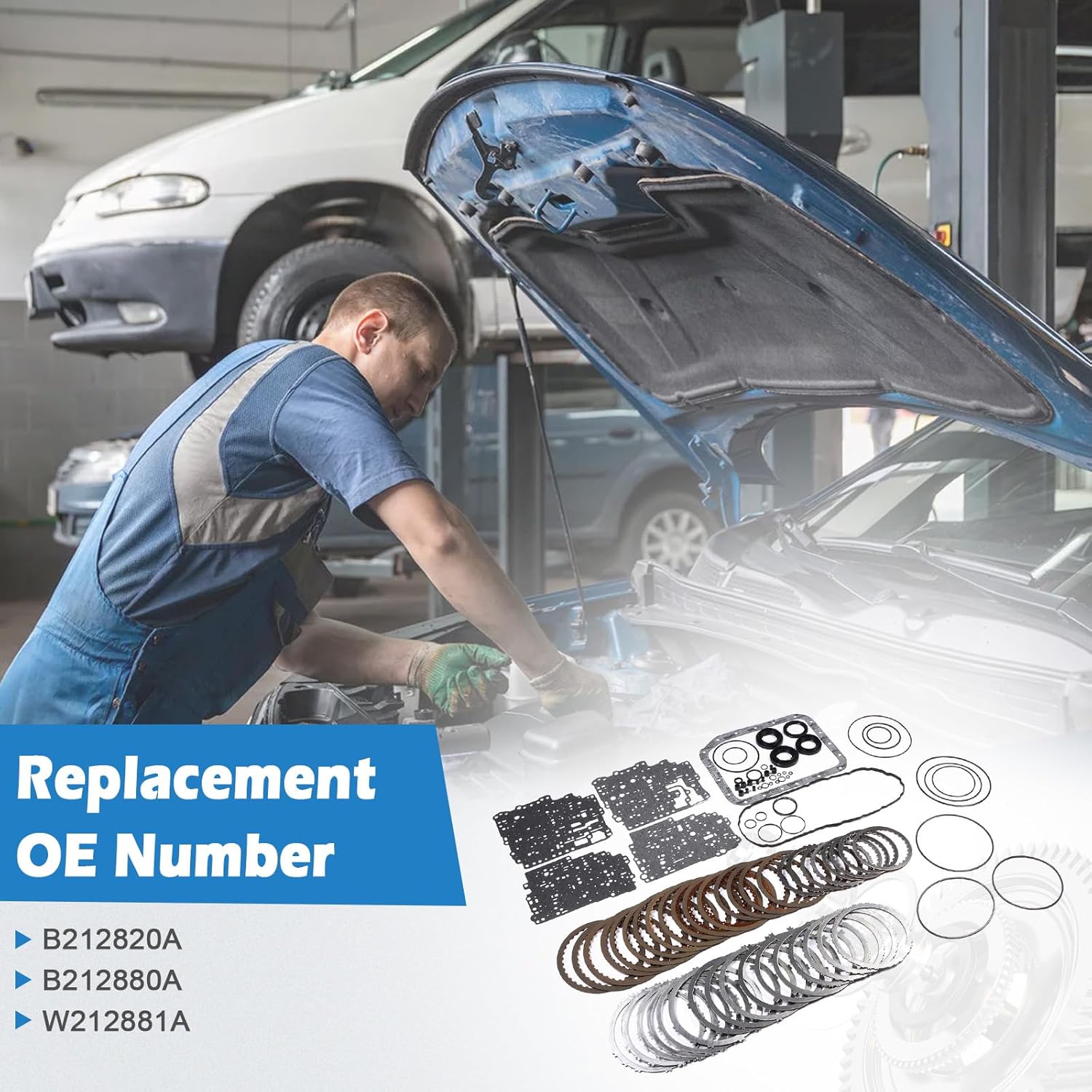 A6GF1 Transmission Master Rebuild Overhaul Kit w/Friction Discs B212820A Compatible with Accent/Elantra Kia Optima/Soul/Sportage 2011 2012 2013 2014 1.6 1.8 2.0L-2.4L