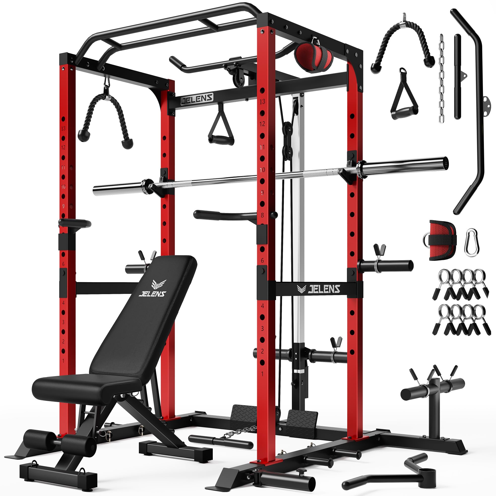 JELENS Power Cage - 2000LBS Home Gym Rack -30