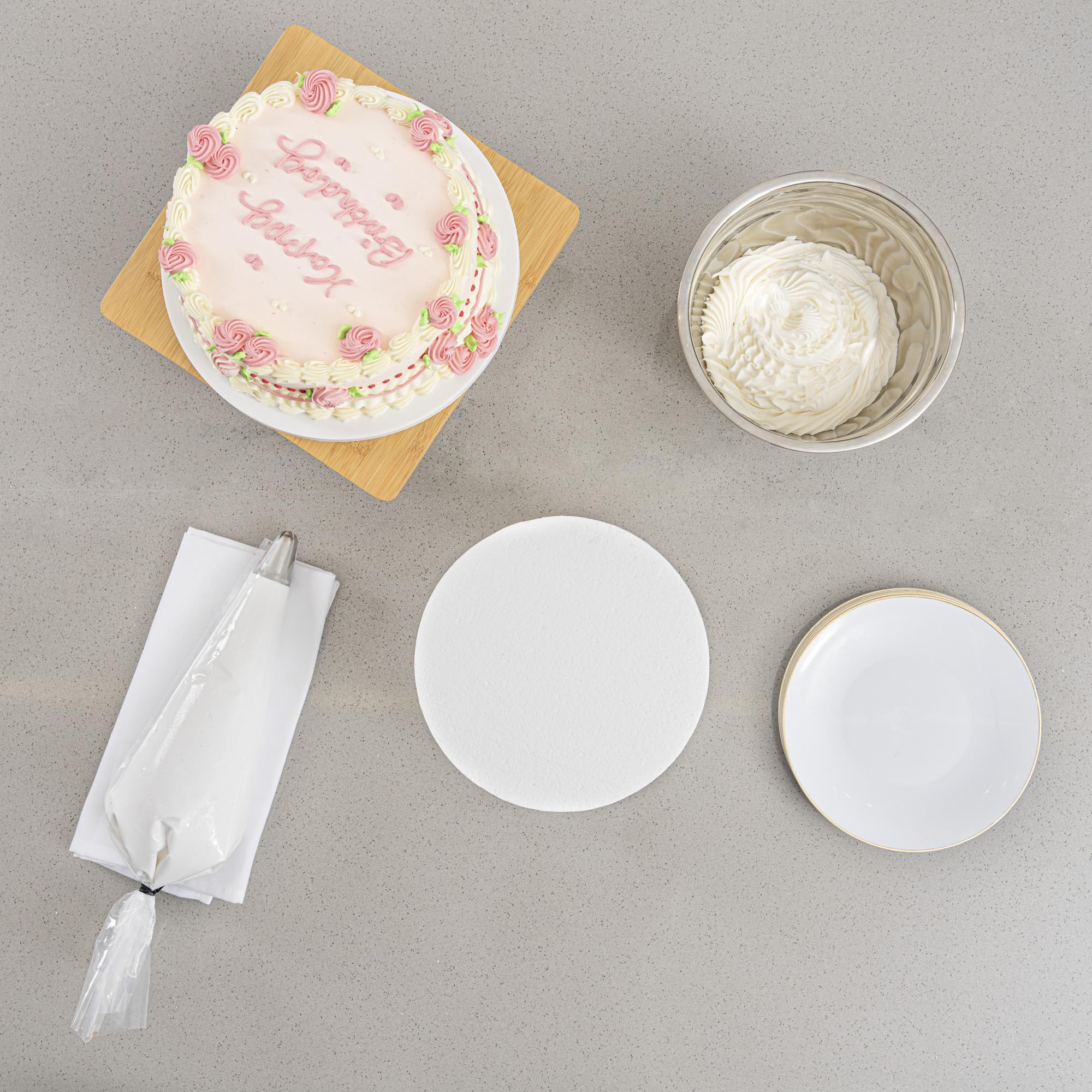Restaurantware Pastry Tek - Chupete redondo de espuma para tartas de 8 x 4 pulgadas, 54 unidades, reutilizable, ligero, duradero, herramienta de espuma reutilizable de polietileno resistente a la