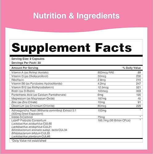 Miniatura 5 de Pro-Ven Probióticos para la menopausia de 25 mil millones de UFC con vitamina B6 y arándano Equilibrio hormonal, apoyo digestivo y urinario
