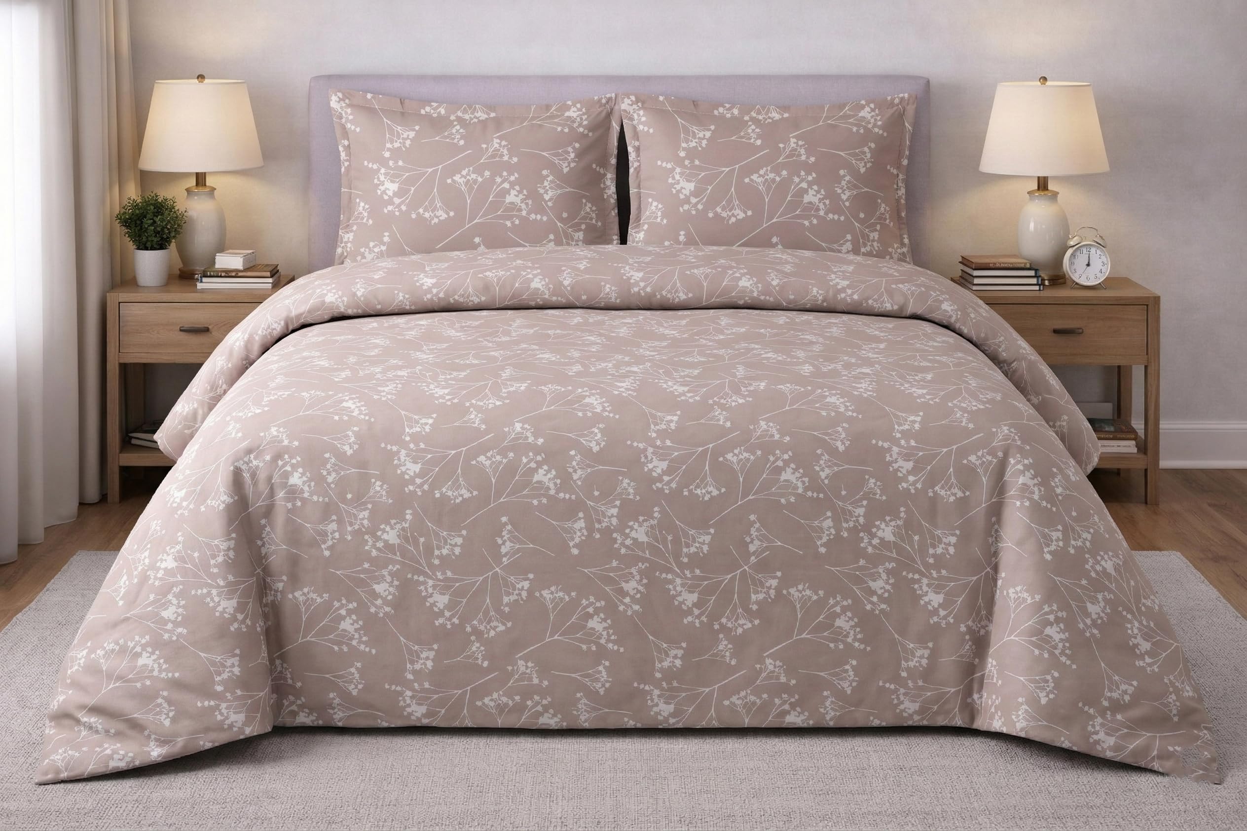 Skyla Bedsheet for Double Bed King Size 400 TC Pure Cotton 108 * 108 Inch with 2 Pillow Covers(Fall of Desert)-image-3