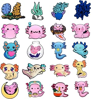 Axolotl Shoe Charms for Clogs, Cute Pink Blue Axolotl Shoe Decorations, Kawaii Accessories for Man Woman, Animal Themed Charm