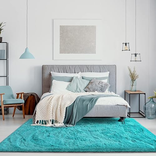 Miniatura 33 de Jelymark - Alfombra de interior peluda, mullida y supersuave para dormitorio, de 3 x 5 pies, para sala de estar, decoración del hogar, dormitorio