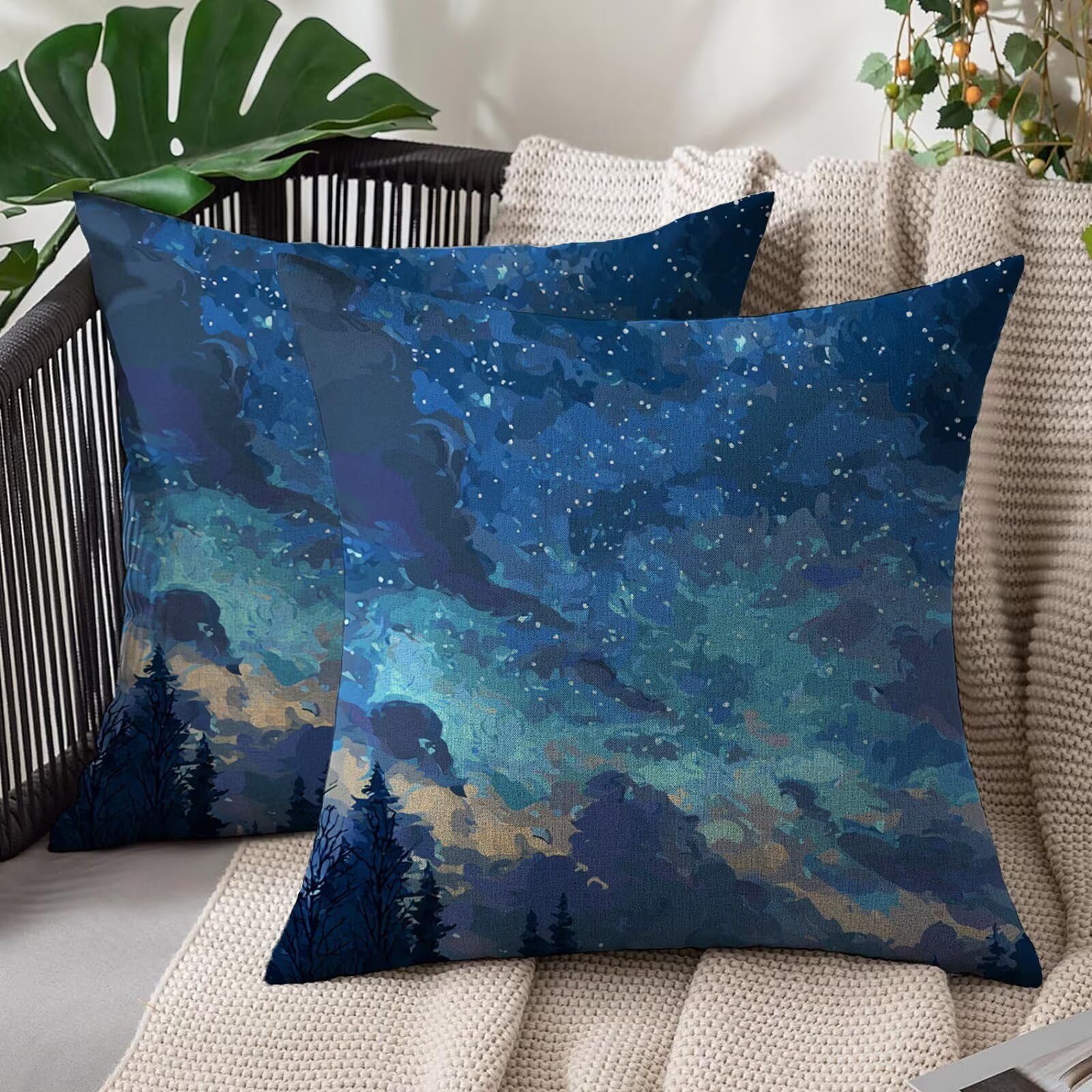 Housse de coussin imperméable 45x45 cm taie oreiller décorative fermeture éclair invisible