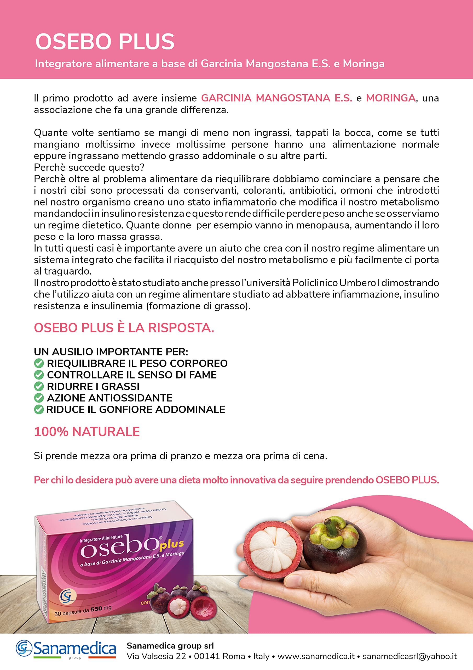 Brucia Grassi con Moringa e Garcinia Mangostana Extra Forte Dimagrante – Antiossidante e Energizzante Naturale Aiuta Nella Perdita di Peso – Made in Italy