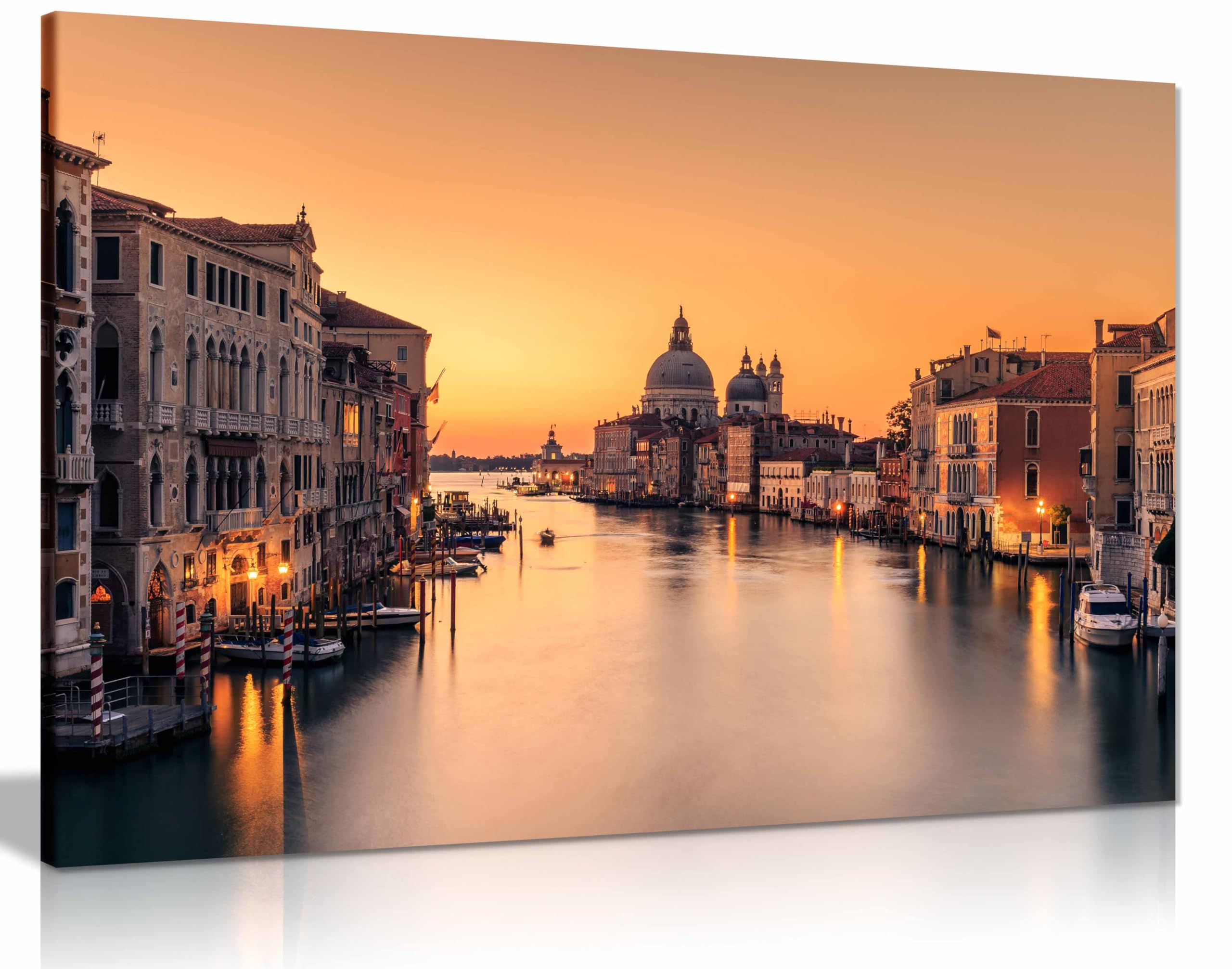 Panther Print Framed Canvas Dawn On Venice Canvas Print, Framed Wall Art Pictures For Home Decor 76X51cm (30X20in)