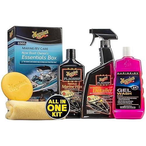 Meguiar's Caja esencial para el propietario del barco - Kit de limpieza de barco con productos prémium de grado marino para tu barco o RV