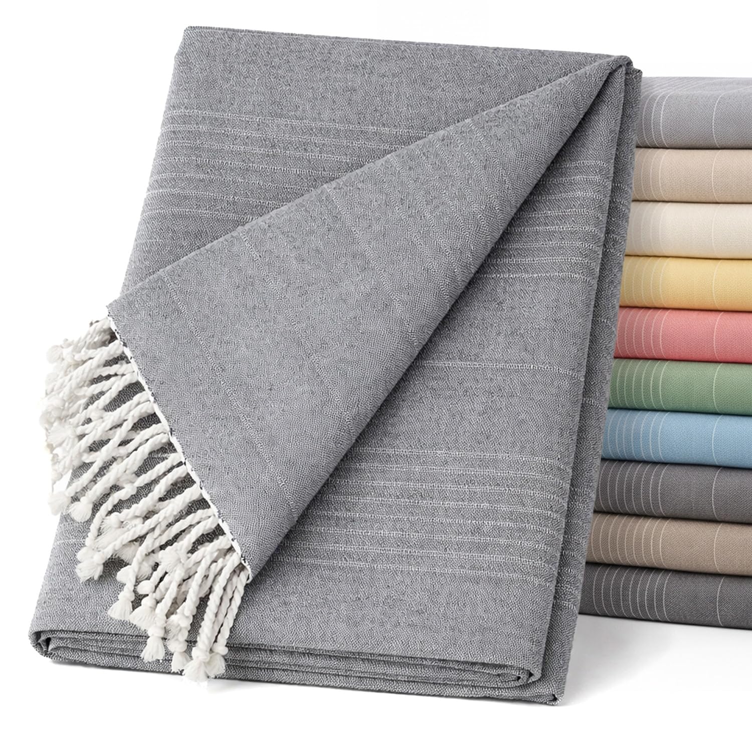 ECOMMERC3 Colcha multiusos de tamaño 130 x 180 cm para sofá y cama, cubrecama multiusos, color antracita, decorativa, para sofá, cama, funda de sofá, ligera y elegante