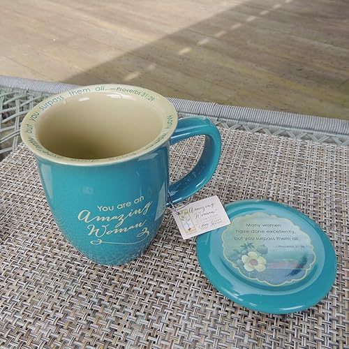 Miniatura 2 de Abbey Gift Amazing Woman - Juego de tazas y posavasos de cerámica, multicolor, "4 1⁄2 x 10 1⁄8 x 1"" (56876T)