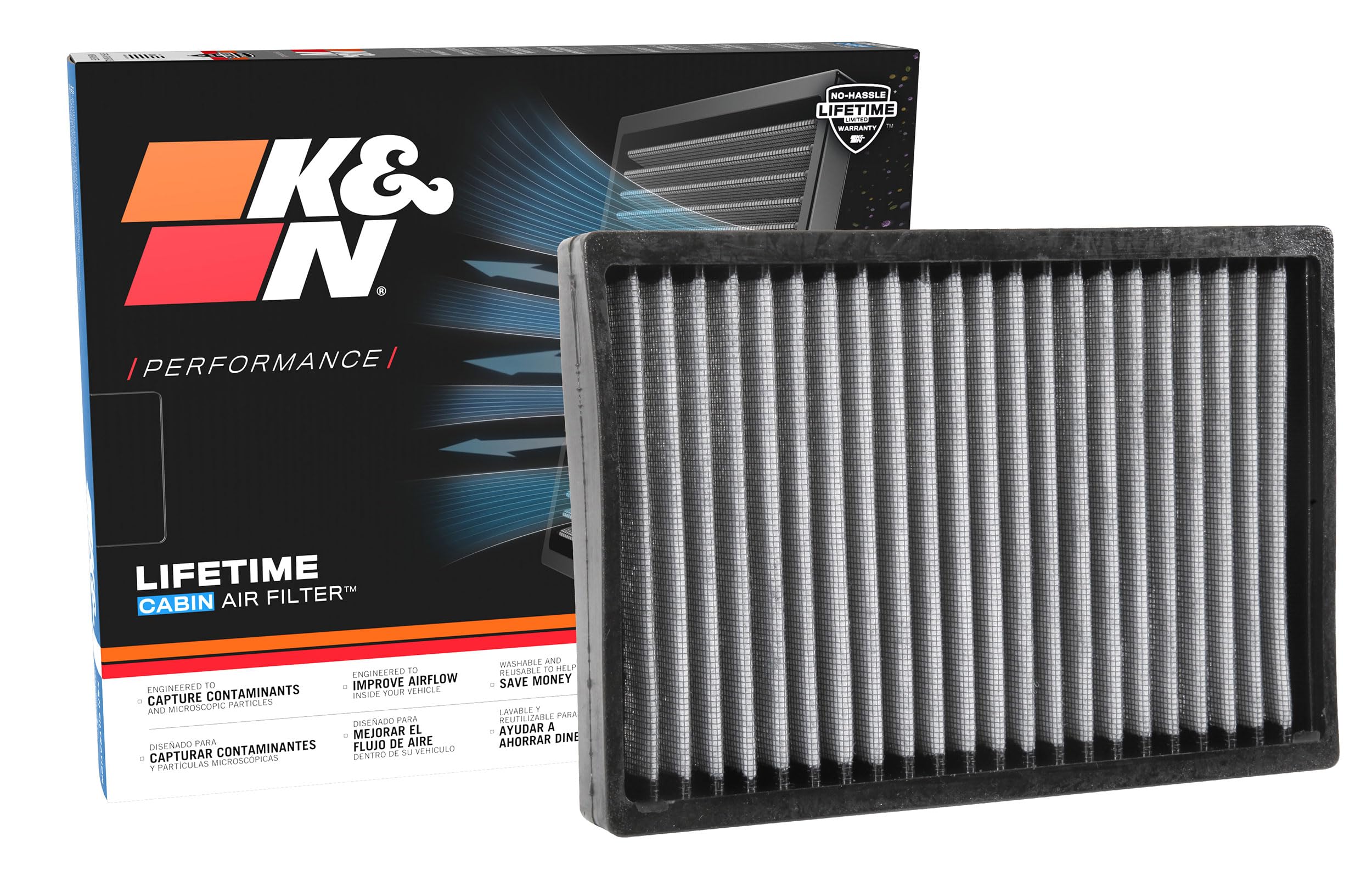K&N LIFETIME Cabin Air Filter: Premium, Washable, Clean Air for your Cabin: Compatible with 2014-2025 Alfa Romeo/Fiat/Jeep/Ram: Tonale, 500, Compass, Renegade, Rampage, VF1014