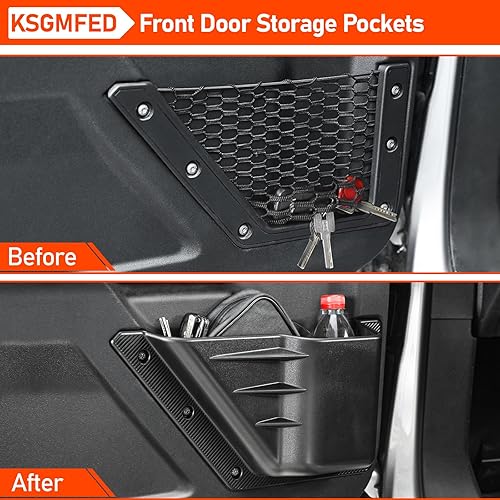 Miniatura 2 de Bolsillos de almacenamiento para puerta delantera compatibles con accesorios Ford Bronco, caja organizadora lateral para puerta 2021 2022 2023