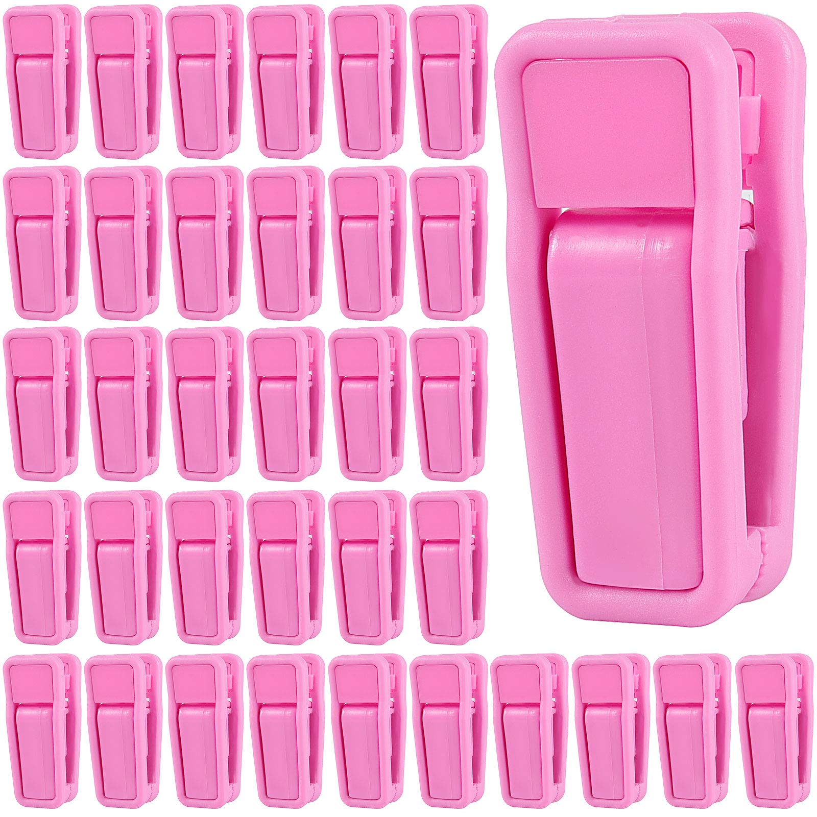 Zoenhou Pink 100 Pack Plastic Finger Clips For Hanger Strong Pinch, Multi-Purpose Non-Slip Hanger Clip, Plastic Clips For Clothes Pants