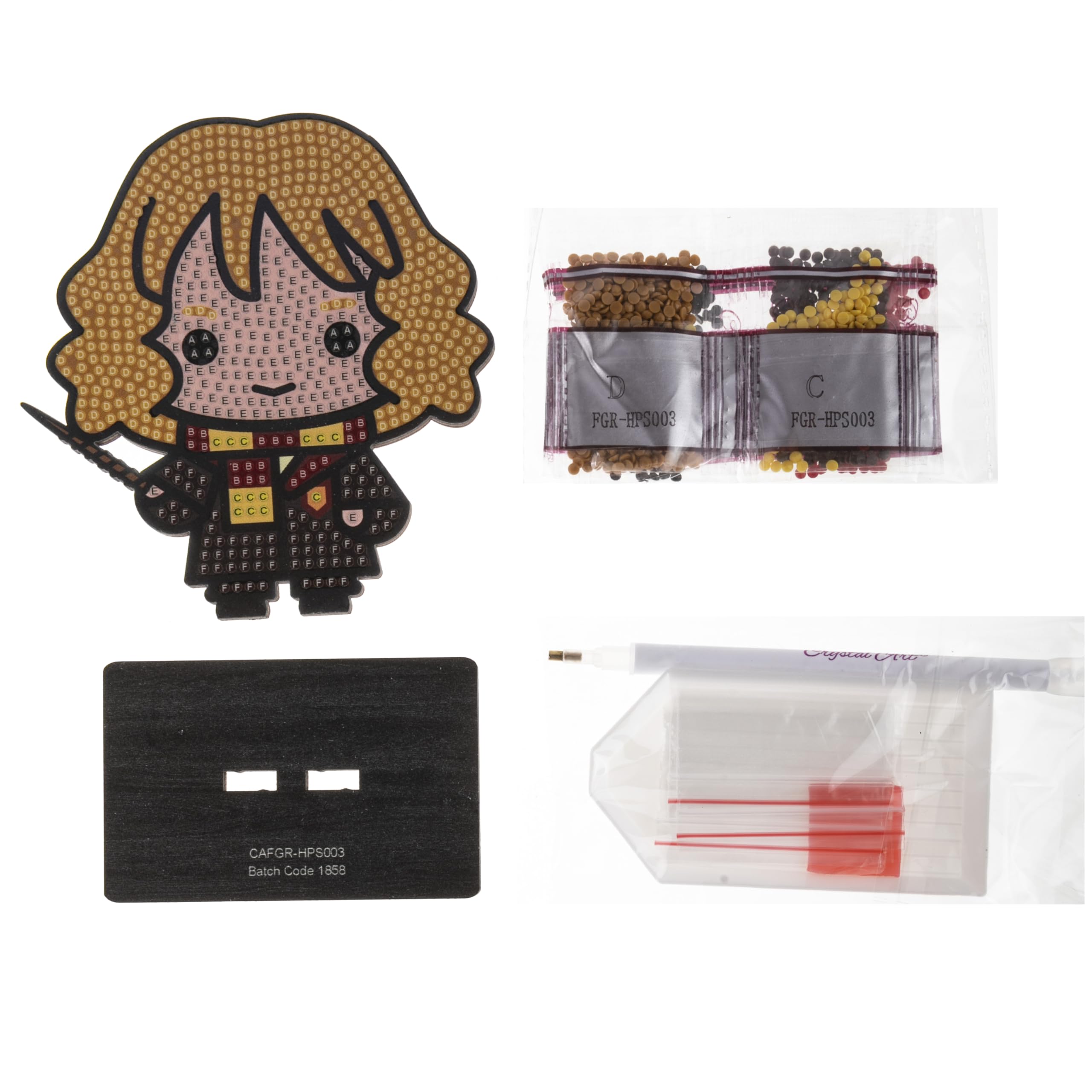 CRYSTAL ART Zestaw figurek drewnianych z diamentem, Harry Potter - Hermiona Granger