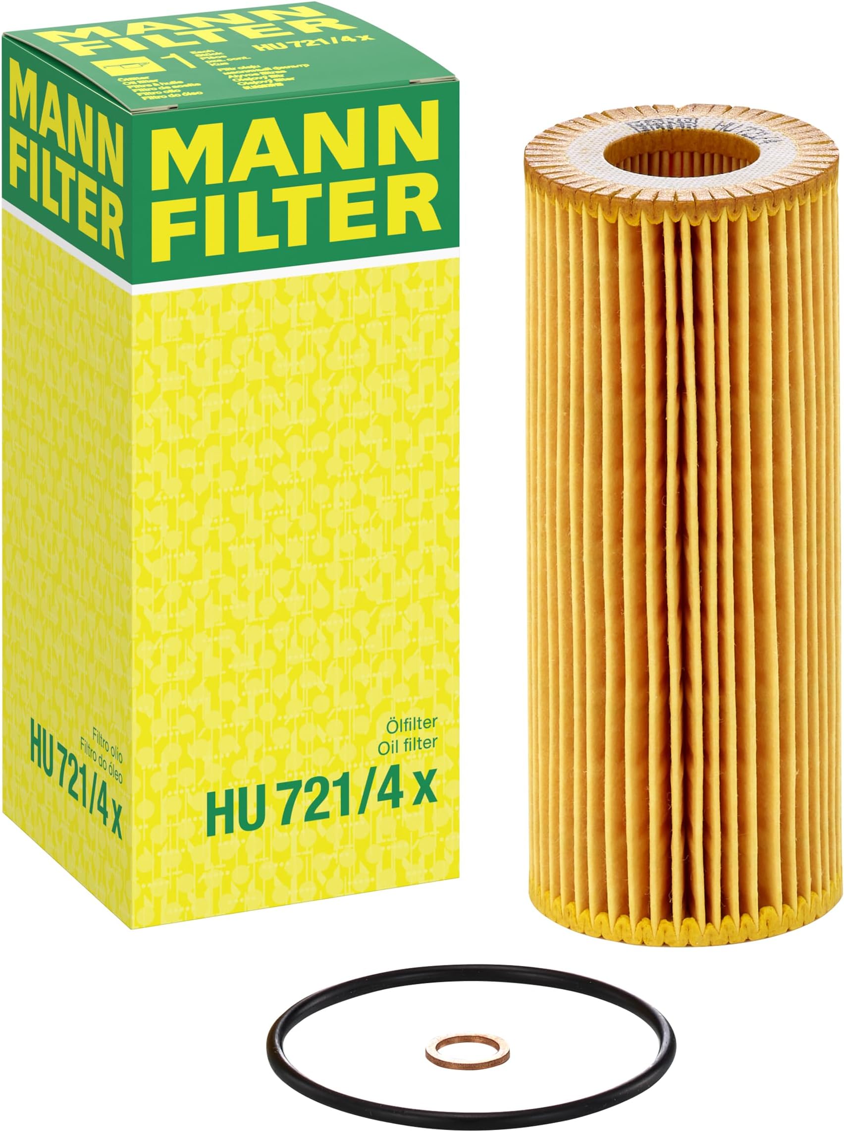 Mann Filter HU 721/4 x Cartridge Oil Filter Replacement with Oil Drain Plug Gasket Compatible With BMW 335d (2009-2011), X5 xDrive35d (2009-2013)