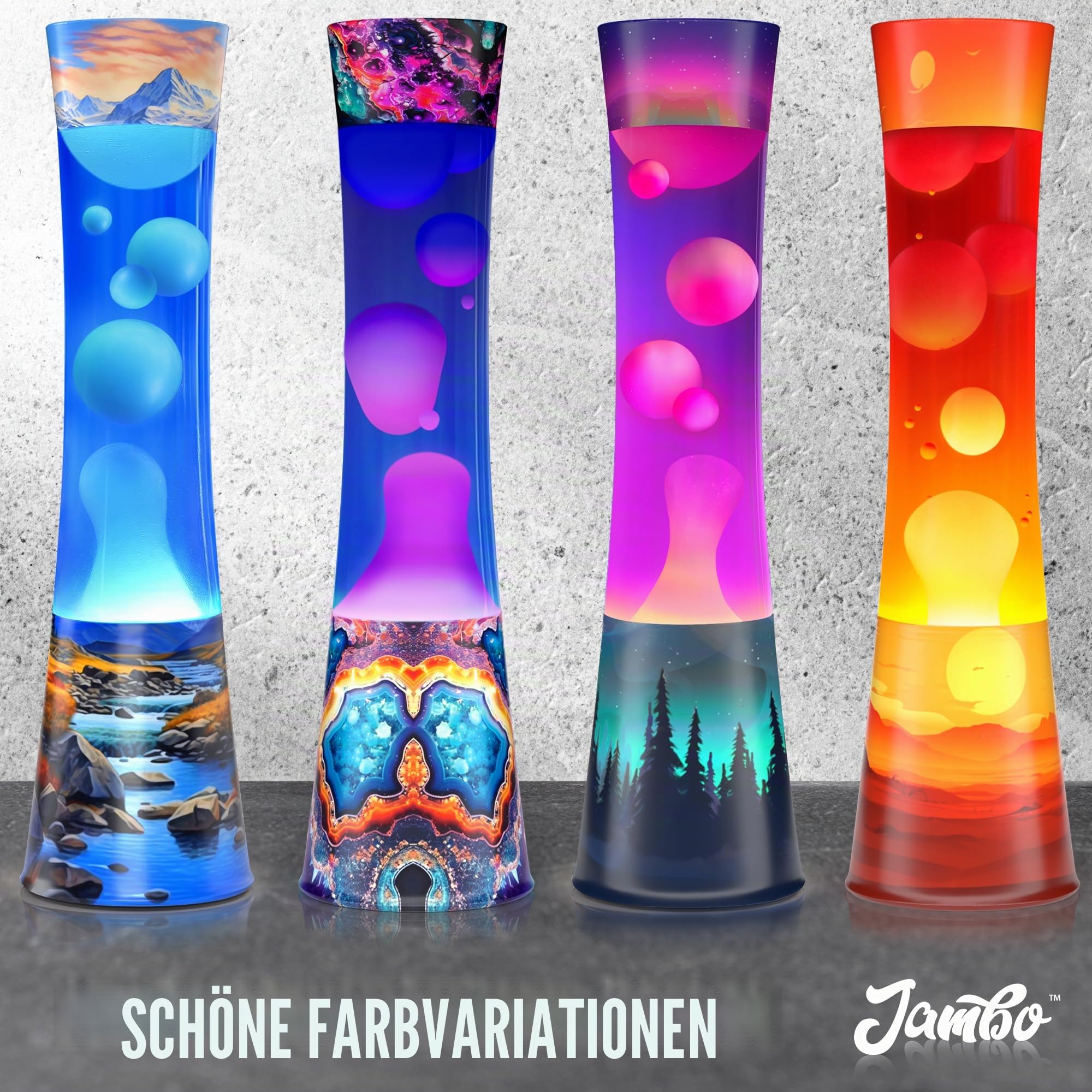Jambo 15,5" Verbesserte Bewegungslampe mit Sunset-Dekor, Stimmungslicht, Schöne Wohn-Deko, Lampe für Wohnzimmer & Schlafzimmer, Entspannendes Nachtlicht für Teenager, Kinder & Erwachsene