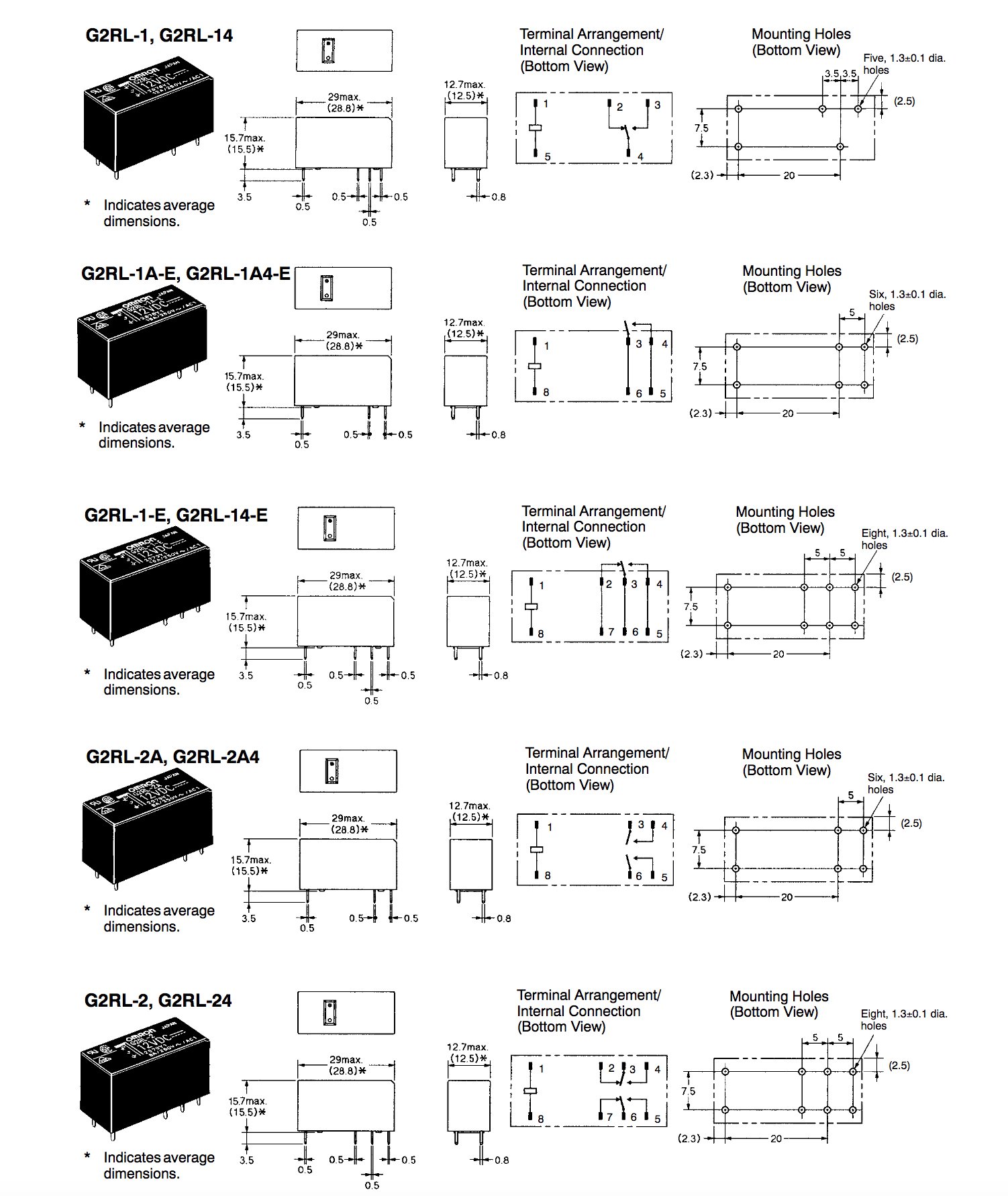 5 Stück G2RL-1-A-E-12VDC Relais – 6-Pin, 16A/250 Produktbild-Vorschau 2