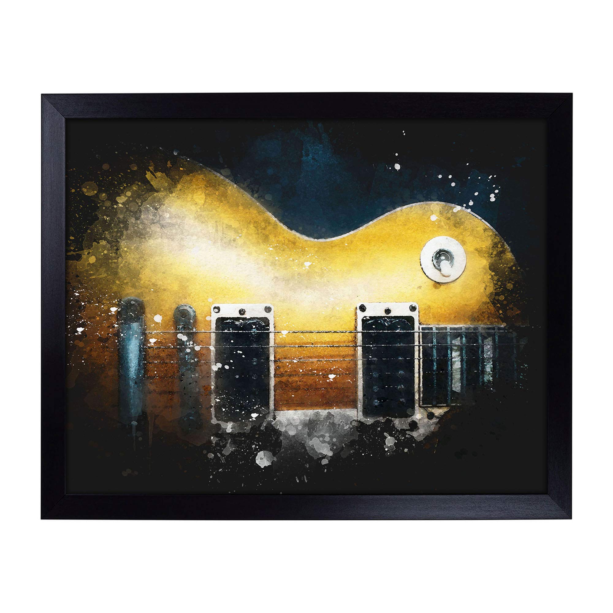 Big Box Art Lap Tray with Cushion | Aged Electric Guitar Paint Splash | Padded Bean Bag Cushion | For Eating, Working, Crafting, Laptop | Portable Table Desk