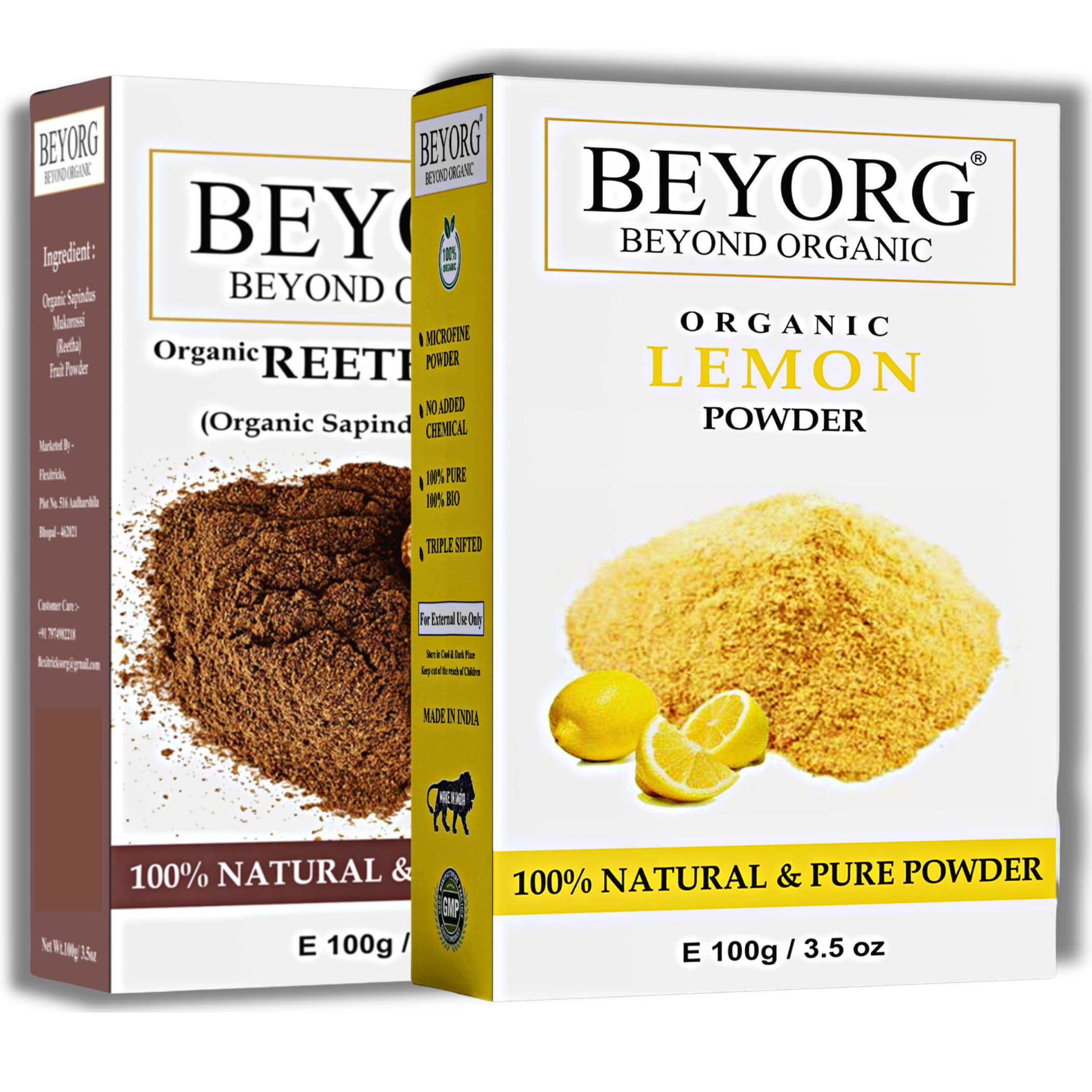 Reetha Powder & Lemon Peel Powder 100% Natural, Pure & Herbal Powder For Skin & Hair Care 200Gram