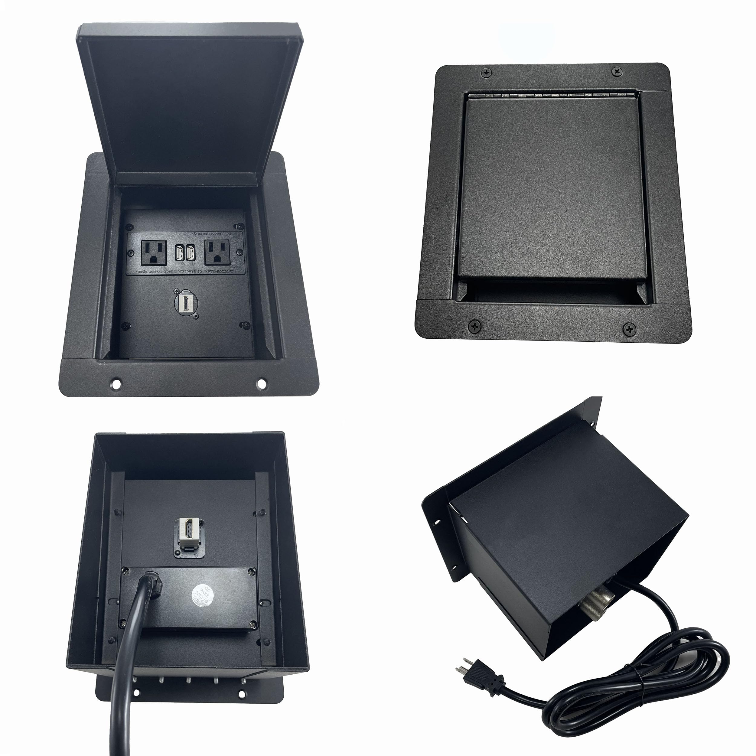 ProSpeakerparts PROCRAFT Mini Gap LID Feed-Thru RECESSED Stage Pocket/Floor Box w/ 1 Wired AC 1 HDMI