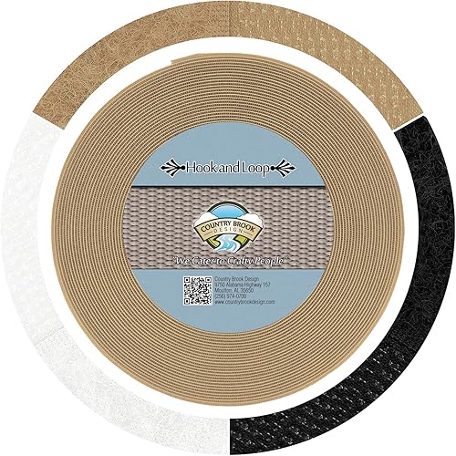 Country Brook Design - Gancho y lazo beige para coser (1 12 pulgadas, 3 yardas)