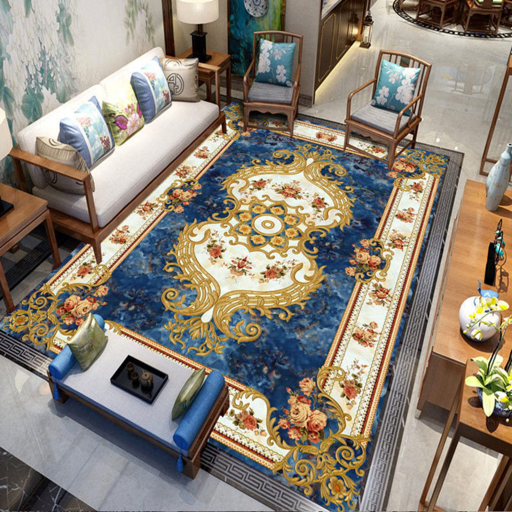 絨毯 カーペット マット インテリア アンティーク Amazon｜ラグ アンティーク風 ヴィンテージ風 インテリア カラー