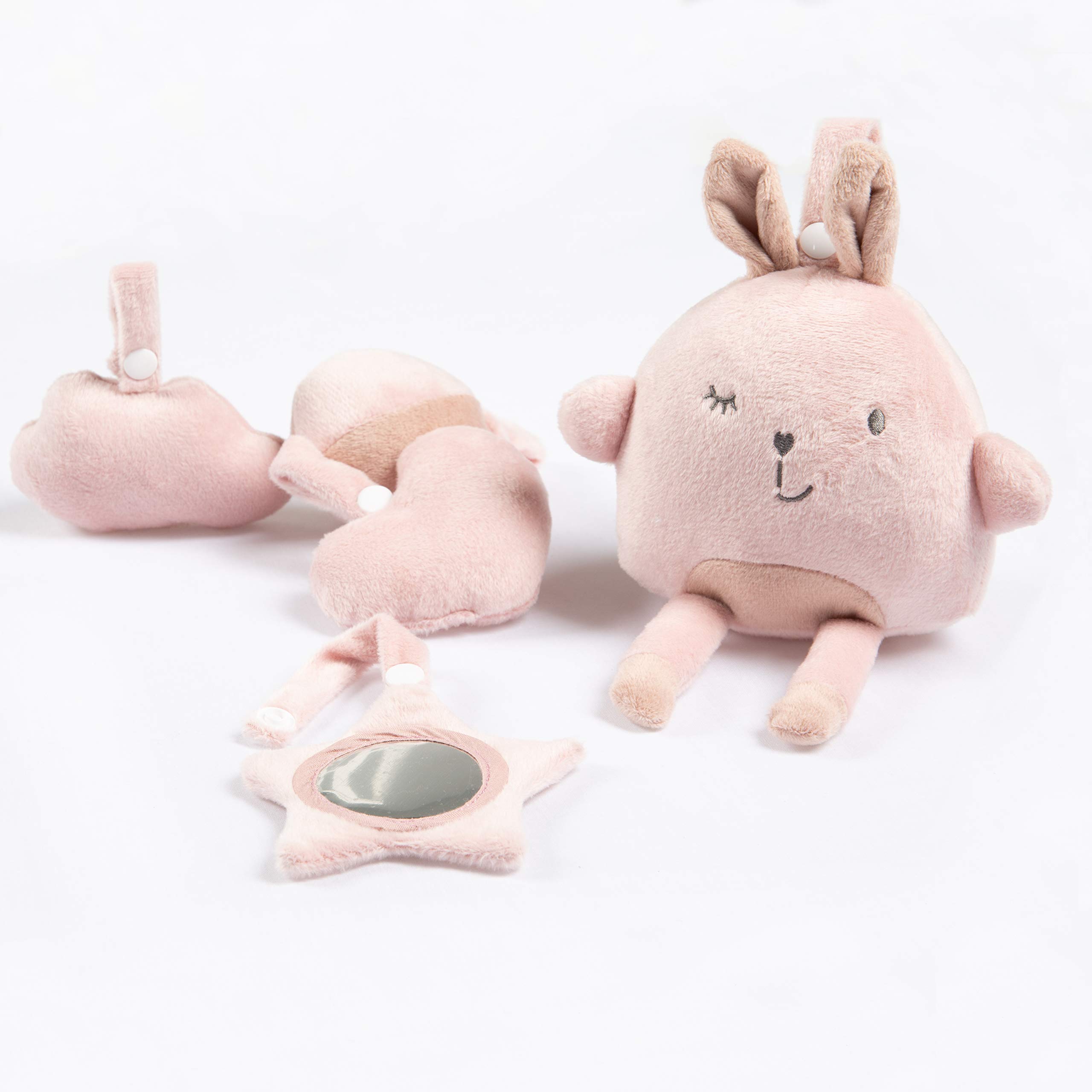 roba Tapis d'Éveil "roba Style" avec Arches à 5 Jouets - 85x75 cm - Tapis d'Activités - Rose