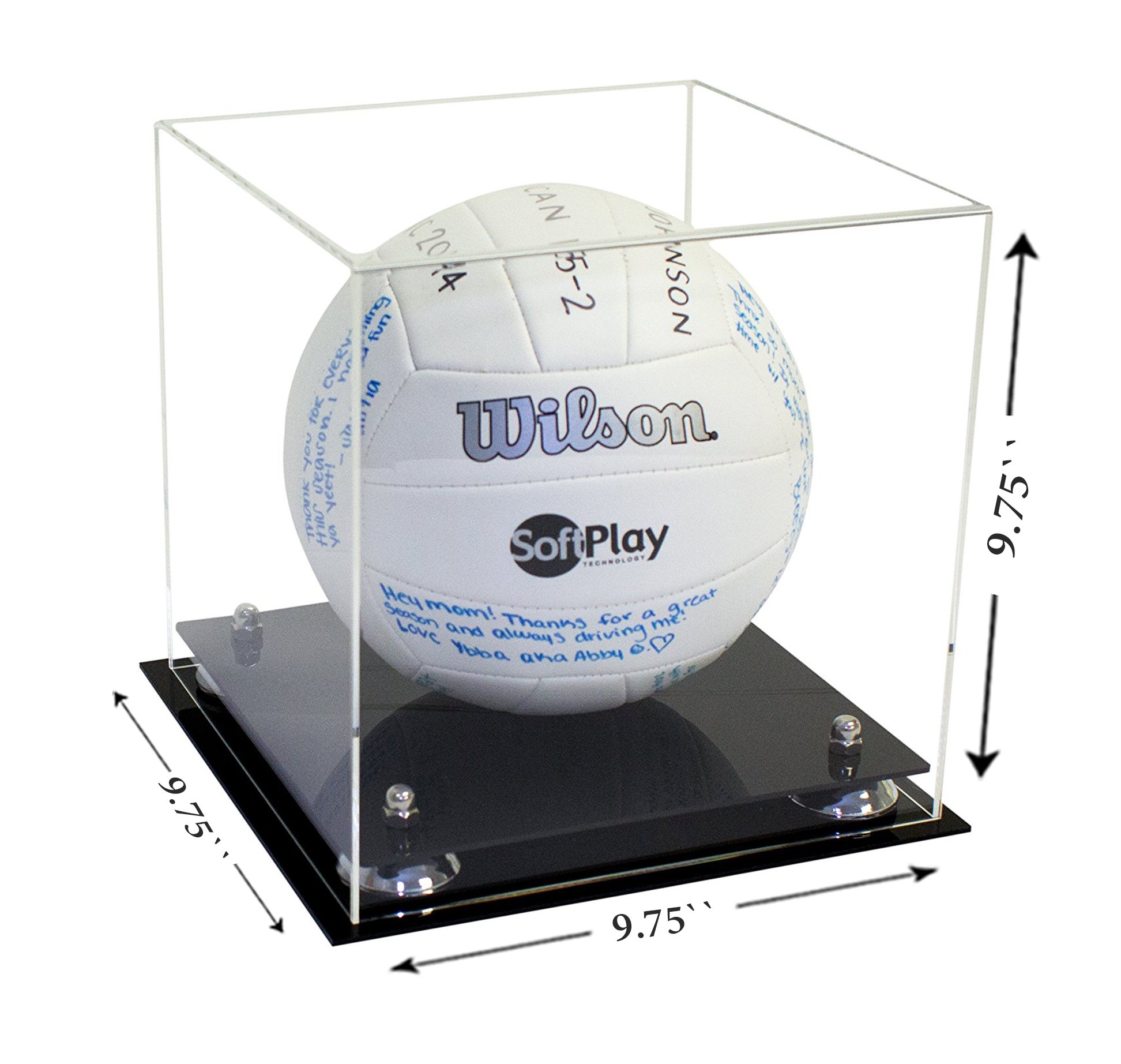 Better Display Cases Clear Acrylic Volleyball Display Case with Silver Risers (A027-SR)