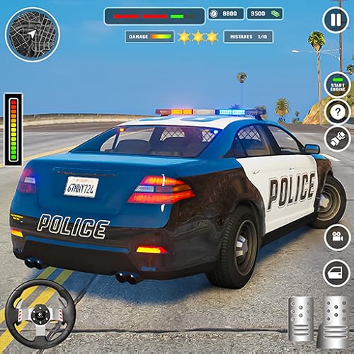 2,607 / 5,000 Persecución en coche de policía: Juegos de coches policiales 3D
