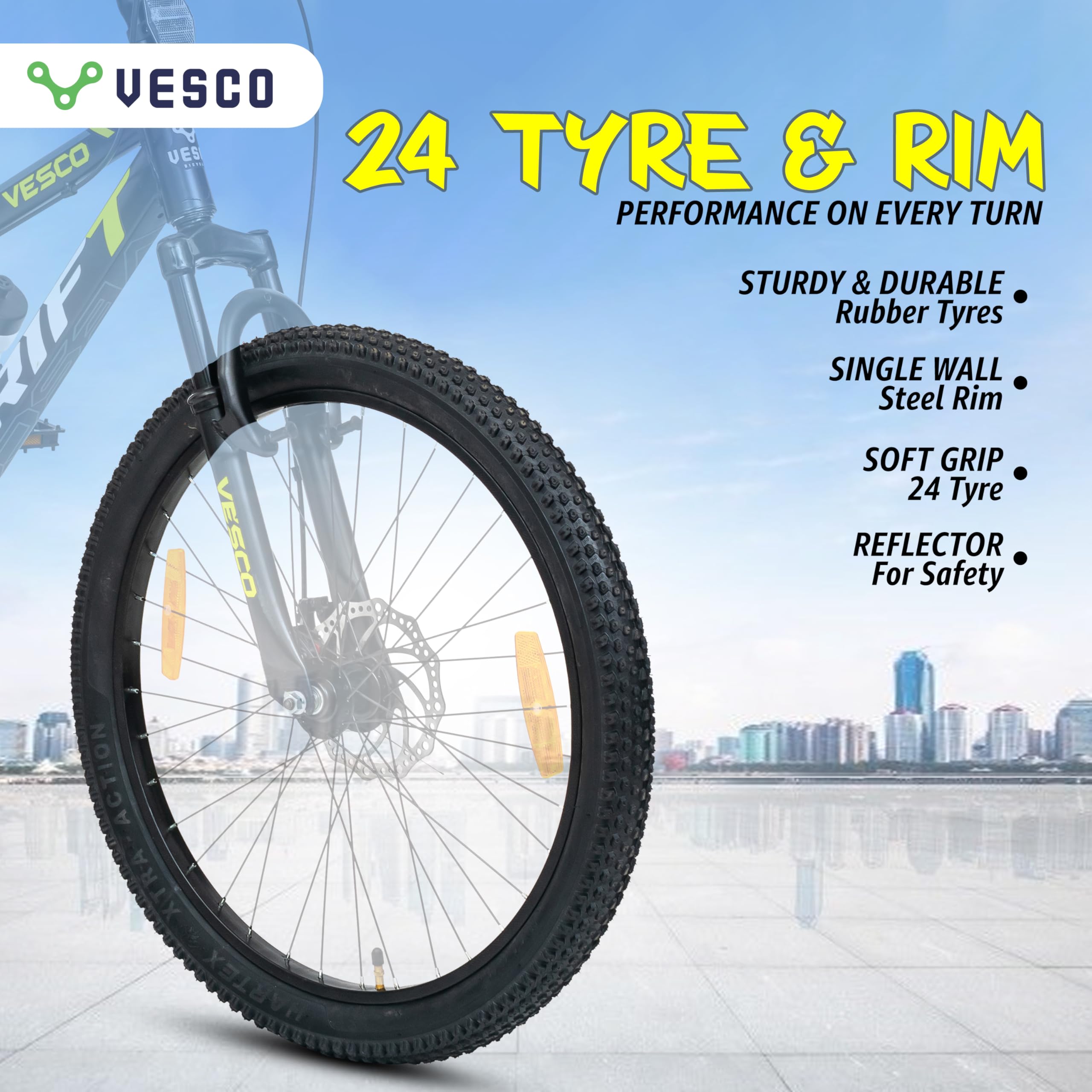 Buy VESCO 24 T Drift Cycle for Big Kids MTB Mountain Bike | Dual 
